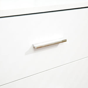 Mobile 3 Cassetti 2 Ripiani 80x40x65 cm con Ruote in Truciolare Bianco