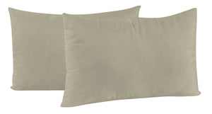 Coppia di Federe 52x82 cm in Microfibra Tinta Unita Tortora