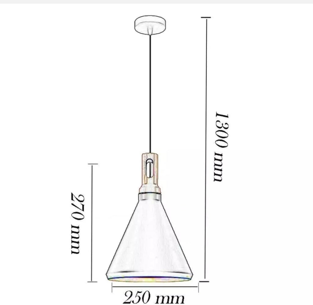 Lampadario da soffitto a sospensione con attacco E27 (lampadina non inclusa) moderno industriale a forma di cono Nero e oro 25x27 cm