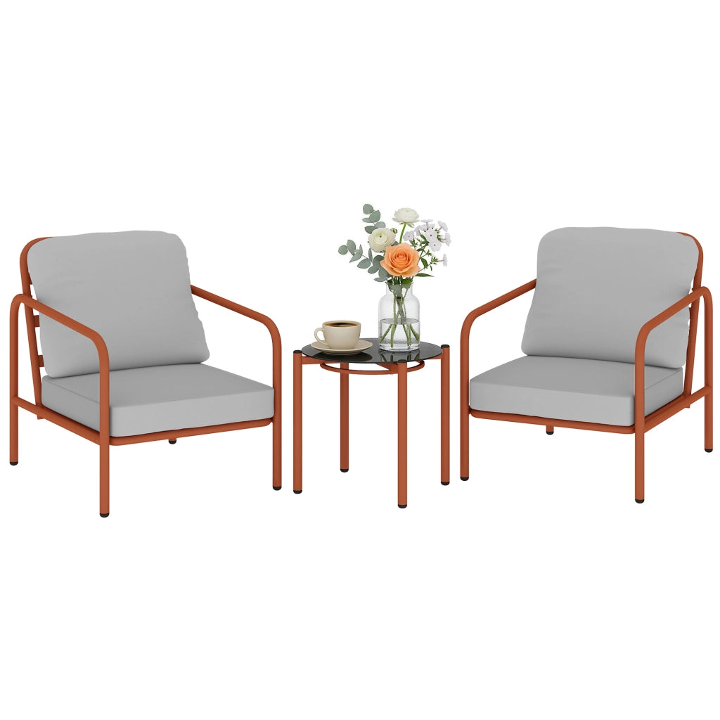 Set Salotto da Giardino 3 Pezzi con 2 Poltrone e Tavolino ¨C zephmum ¨C Grigio Antracite 63x77x76 cm