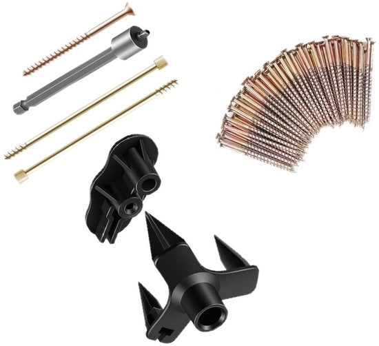 Set di riparazione di pavimento Efficient - 50 viti - Facile da usare - Previene lo scricchiolio - Adatto per tappeti/pavimenti in legno - Guida della profondità precisa - Riparazione di pavimento