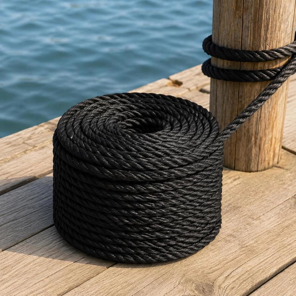 Black Working Rope, 12 Mm, 50 M, Polypropylene