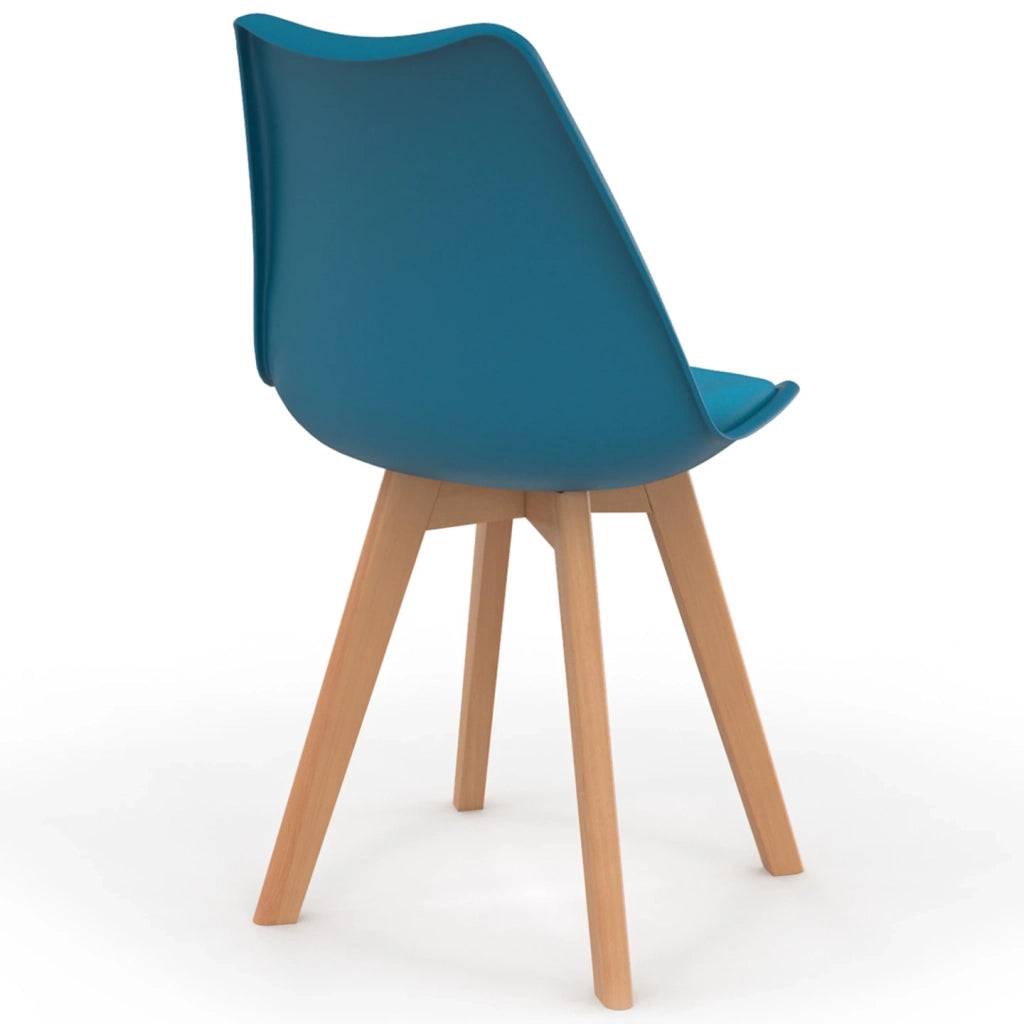 IDMarket - Set di 4 sedie da pranzo scandinave SARA blu anatra
