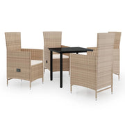 Set da pranzo da esterno beige da 5 pezzi con cuscini 02_0014146
