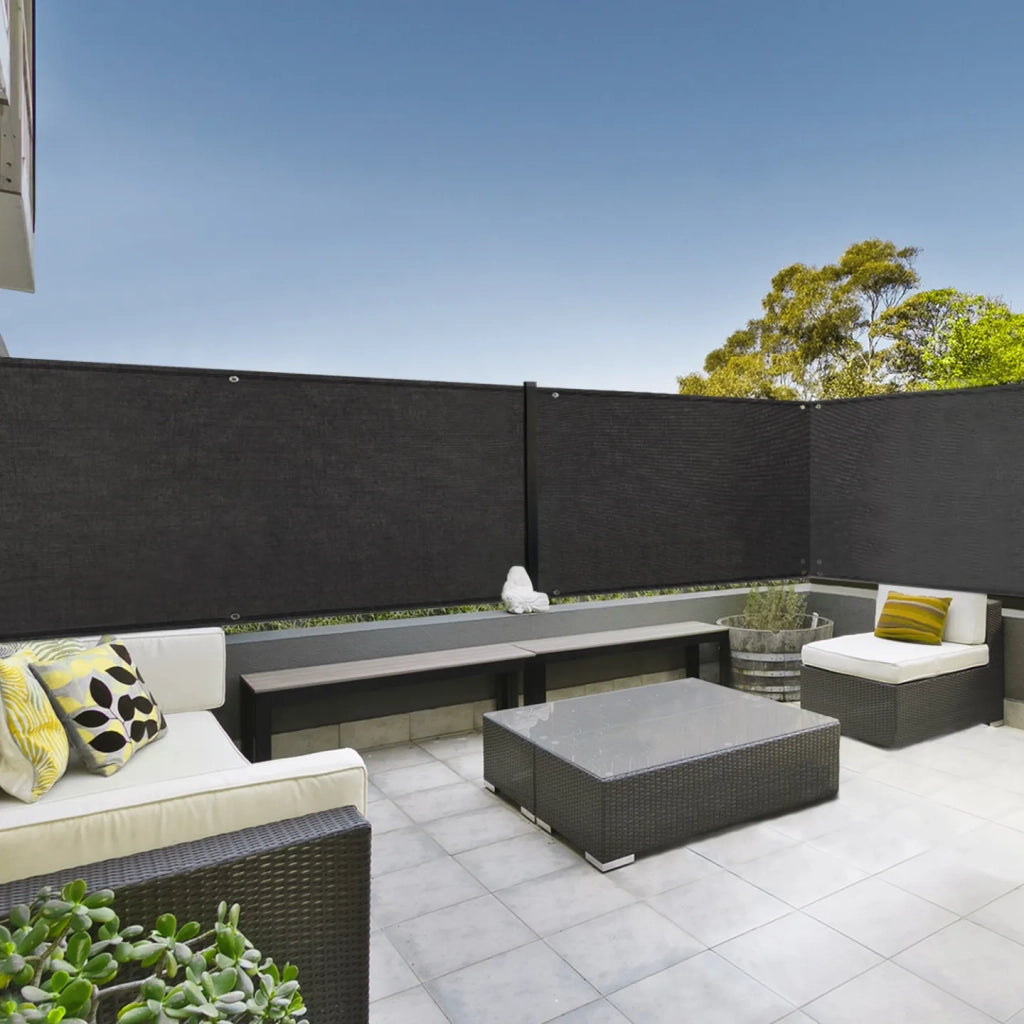 IDMarket - Schermo privacy pesante 1,8 x 10 M nero 400 gr/m² top di gamma