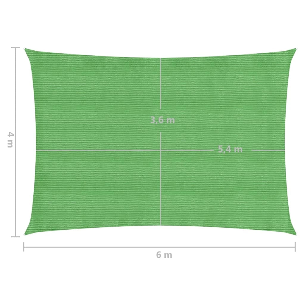Vela ombreggiante 160 g/m² verde chiaro 4 x 6 m HDPE 02_0009394