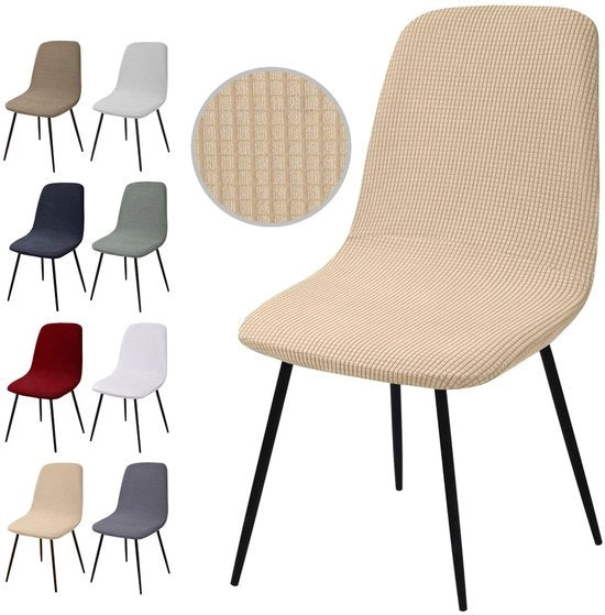 Set di 6 Strette per Sedie a Telaio Jacquard, Copridisegni Universali per Sedi da Cucina, Copridisegni Riscaldabili per Sedi da Cucina, Hotel, Bancone, Festa, Decorazione di Matrimonio (Y-Beige, Set di 6)