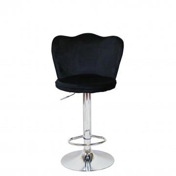 SGABELLO ERIC STRUTTURA IN METALLO E SEDUTA IN VELLUTO NERO 51X49X101H CM OKX