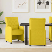 Sedie da Pranzo con Ruote 2 pcs Giallo 58 x 67 x 97 cm Velluto 42017872