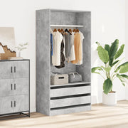 Armadio Grigio Cemento 100x50x200 cm in Legno Multistratocod mxl 94729