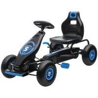 Go Kart a Pedali per Bambini da 5-12 Anni con Sedile Regolabile e Ruote in Gonfiabili, Blu