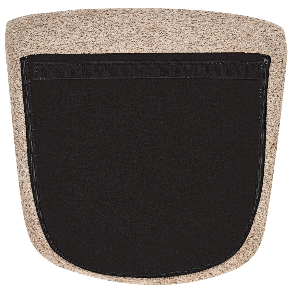 Sedia a dondolo in tessuto poliestere boucle beige Rivestimento in metallo Gambe a pattini Design tradizionale e retrò