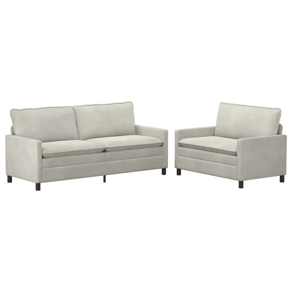 Set di divani 2 pcs Crema Velluto