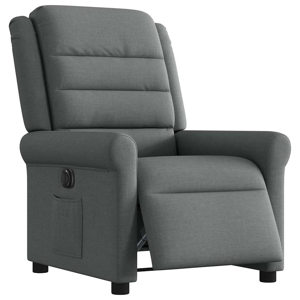 Poltrona Elettrica Reclinabile Grigio Scuro in Tessuto 3303295
