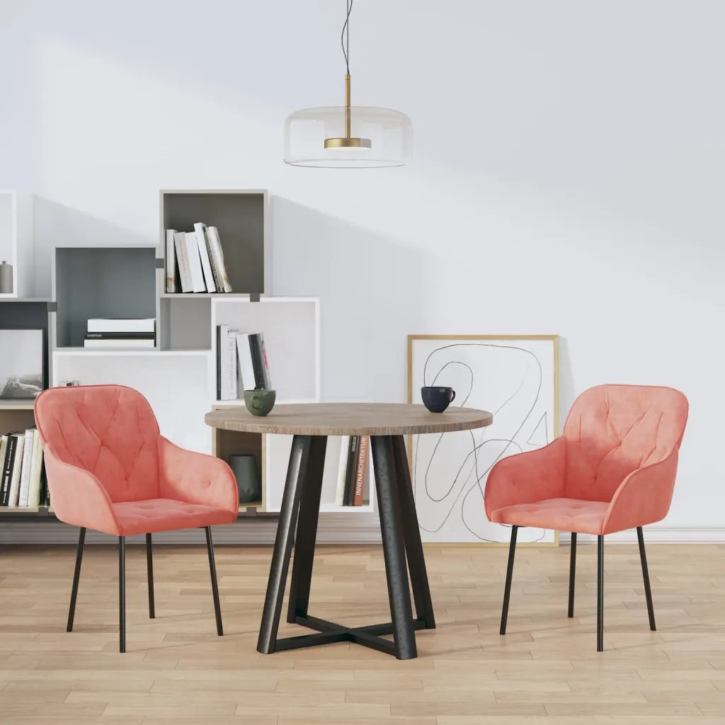 Sedie da Pranzo 2 pz Rosa in Velluto cod mxl 15721