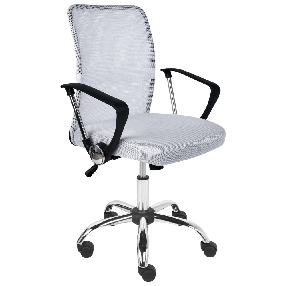 Sedia girevole da ufficio regolabile in altezza con rivestimento in rete bianco sporco ufficio in casa
