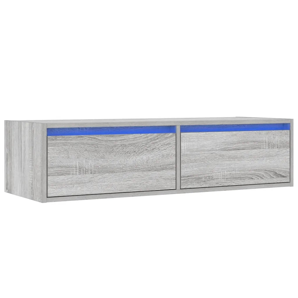 Mobile Porta TV con Luci LED Grigio Sonoma 100X35,5x25 cm 860243