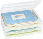 Libreria per documenti - 4 pezzi - contenitore portatile per progetti - 85 x 11 mm - carta per documenti A4 - contenitore in plastica - misura interna 31 x 226 x 18 cm - contenitore per documenti da ufficio