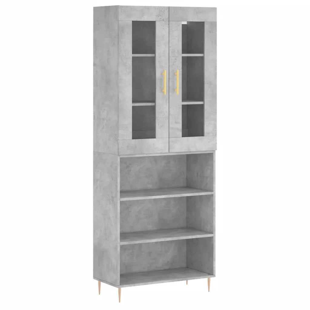 Credenza-Buffet-Armadio da cucina Grigio Cemento 69,5x34x180 cm in Legno Multistrato 933640