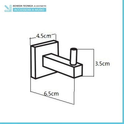 Set accessori a muro 5 pezzi in metallo cromato e viti incluse Rock