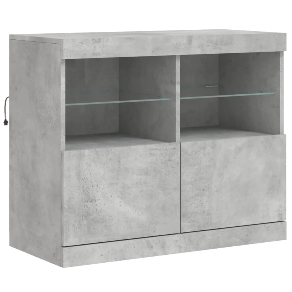 Buffet credenza cassettiera armadio mobile contenitore organizer per cucina soggiorno salotto con luci LED 163 x 37 x 67 cm grigio 02_0029983