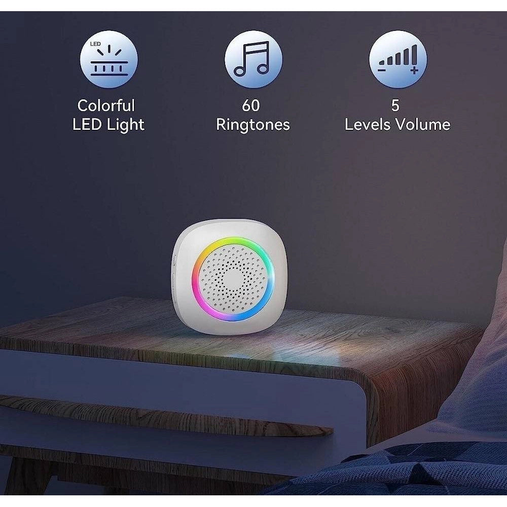 Trade Shop - Campanello Senza Fili Wireless Per Casa Ufficio Luce Rgb 60 Melodie Rl-3995 -