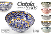 1 Pezzo Ciotola Insalatiera in Ceramica Tonda 23 cm 6 Colori