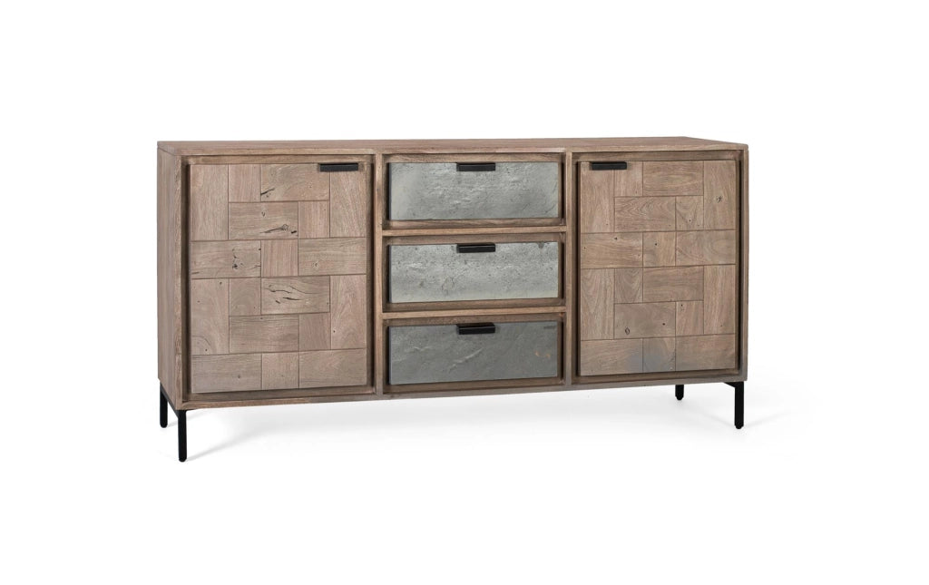 Credenza in legno di acacia e metallo 160 cm