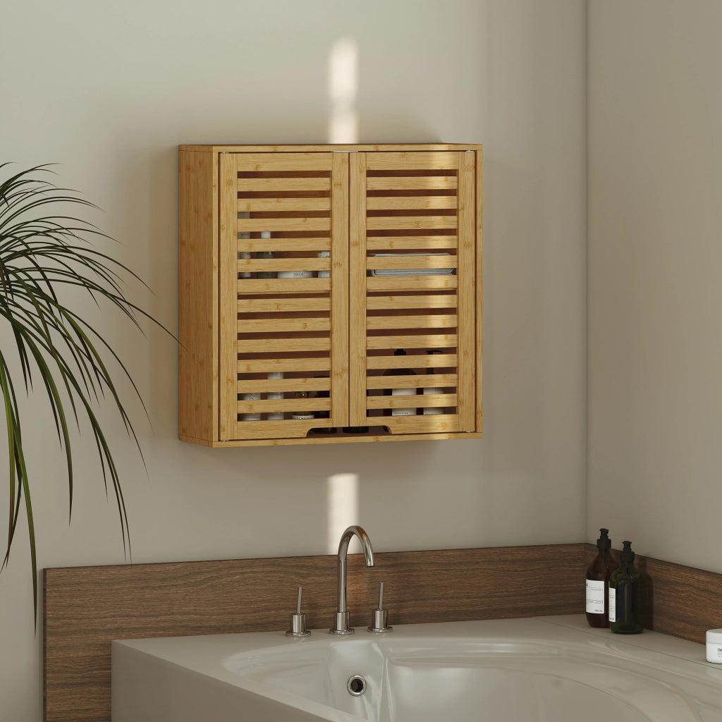 Mobile da bagno sospeso ¨C zephmum ¨C bamb¨´ 60x20x60 cm