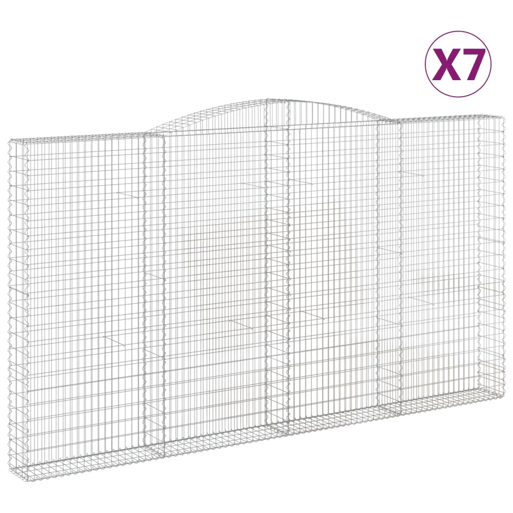 Cesti Gabbioni ad Arco 7 pz 400x30x220/240 cm Ferro Zincato 3146949