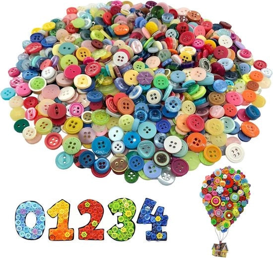 Set di 1000 knopen colorati - ideale per lavori di hobby creativi