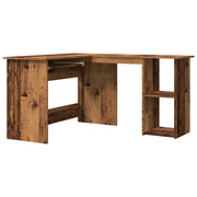 Scrivania | Tavolo da Ufficio Angolare Legno Antico 120x140x75 cm Legno Multistrato