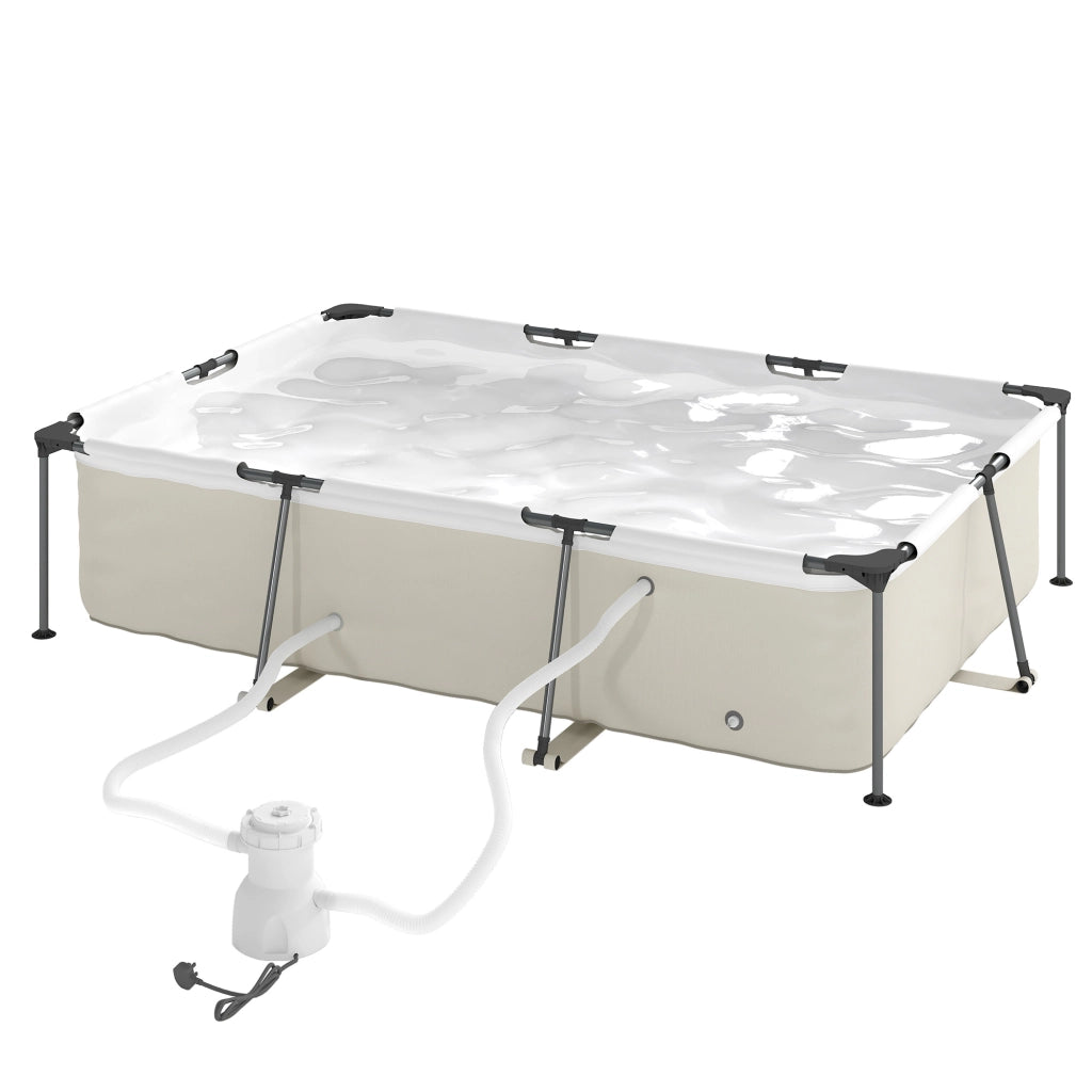 Piscine Tubolare Rectangolare ¨C zephmum ¨C Grigio 316x238x66,5cm PVC