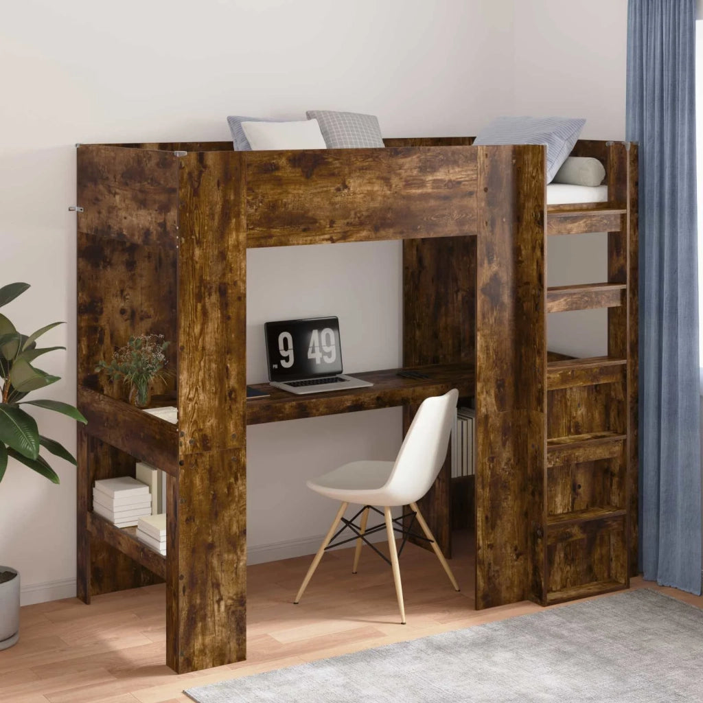 Struttura letto a castello con scrivania Rovere fumé 3410447