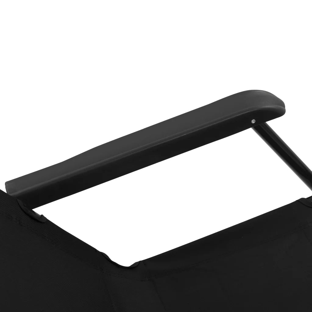 Lettini Prendisole 2 pz Pieghevoli con Poggiagambe Acciaio Nero 44343