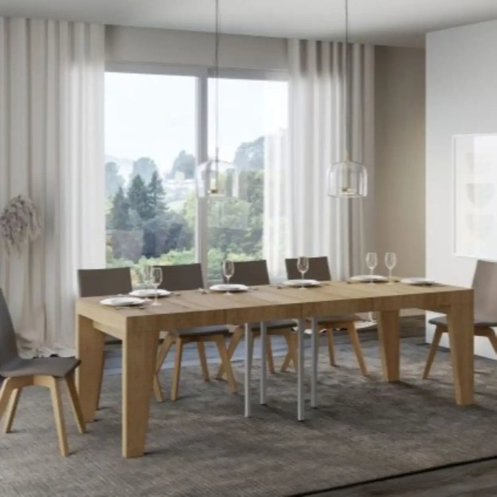 Tavolo allungabile 90/246x90 cm Naxy Premium colore quercia natura