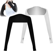 Bolero per donna con maniche lunghe e guanti senza dita bianco
