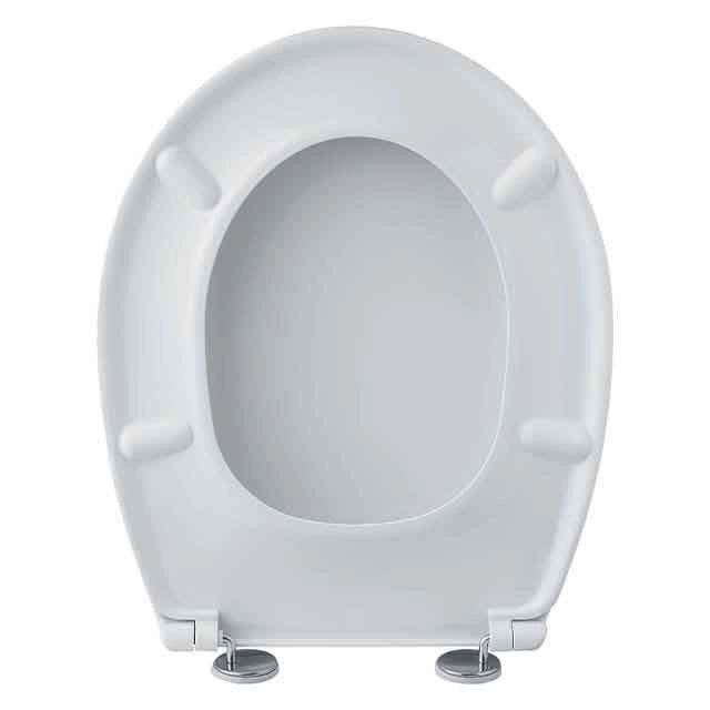 Sedile WC universale bianco con cerniere INOX - mod. BOXER