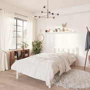 Giroletto-Struttura Letto Bianco in Legno Massello di Pino 90x190 cm Single 761688