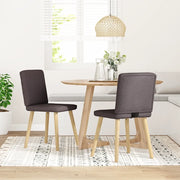 Sedie da Pranzo 2 pz Marrone Scuro in Tessuto 4101201