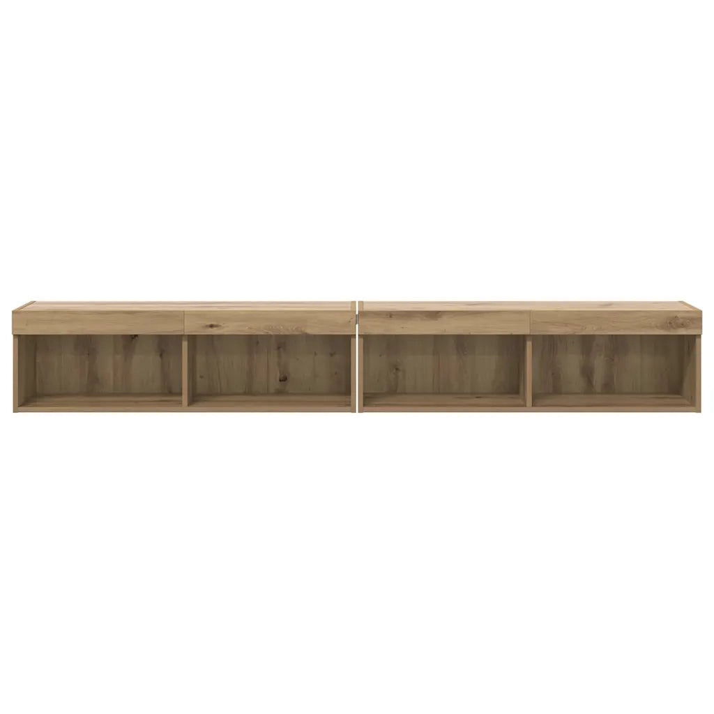 Set mobile TV con LED 2 pcs Rovere artigianale 100 x 30 x 30 cm 882968