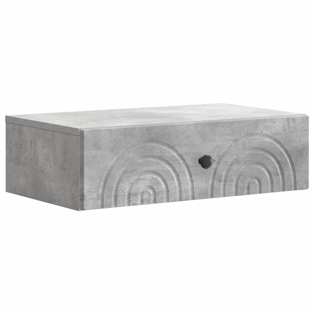 Tavolino da Parete Laterale Grigio Cemento 59 x 34,5 x 17 cm