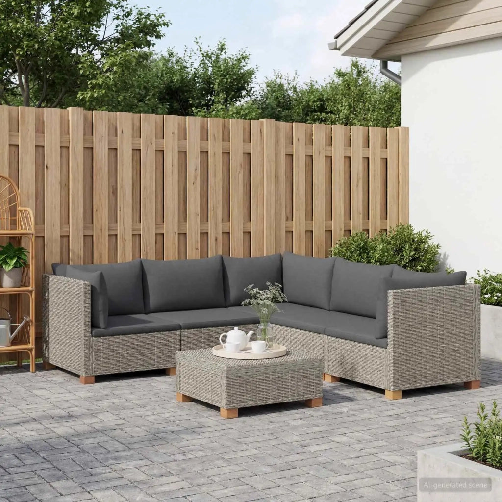 6 pz Set Lounge in Rattan con Cuscini GENDT Rattan naturale 3429853