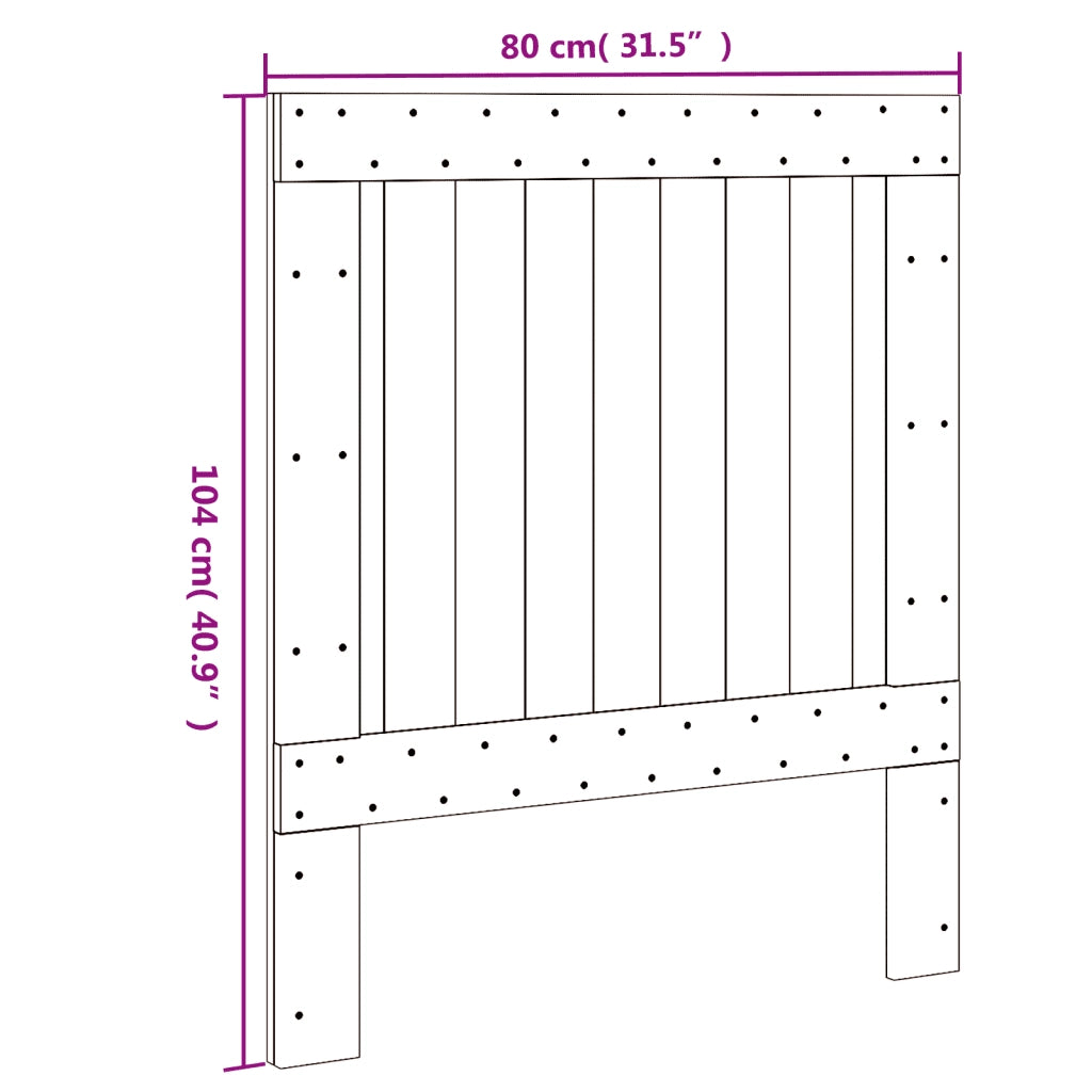 Testiera | Testata 80x104 cm in Legno Massello di Pino