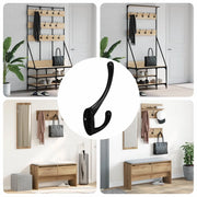 Gancio per vestiti 12 pcs Nero 102 x 29 x 47mm Lega di Zinco 864900