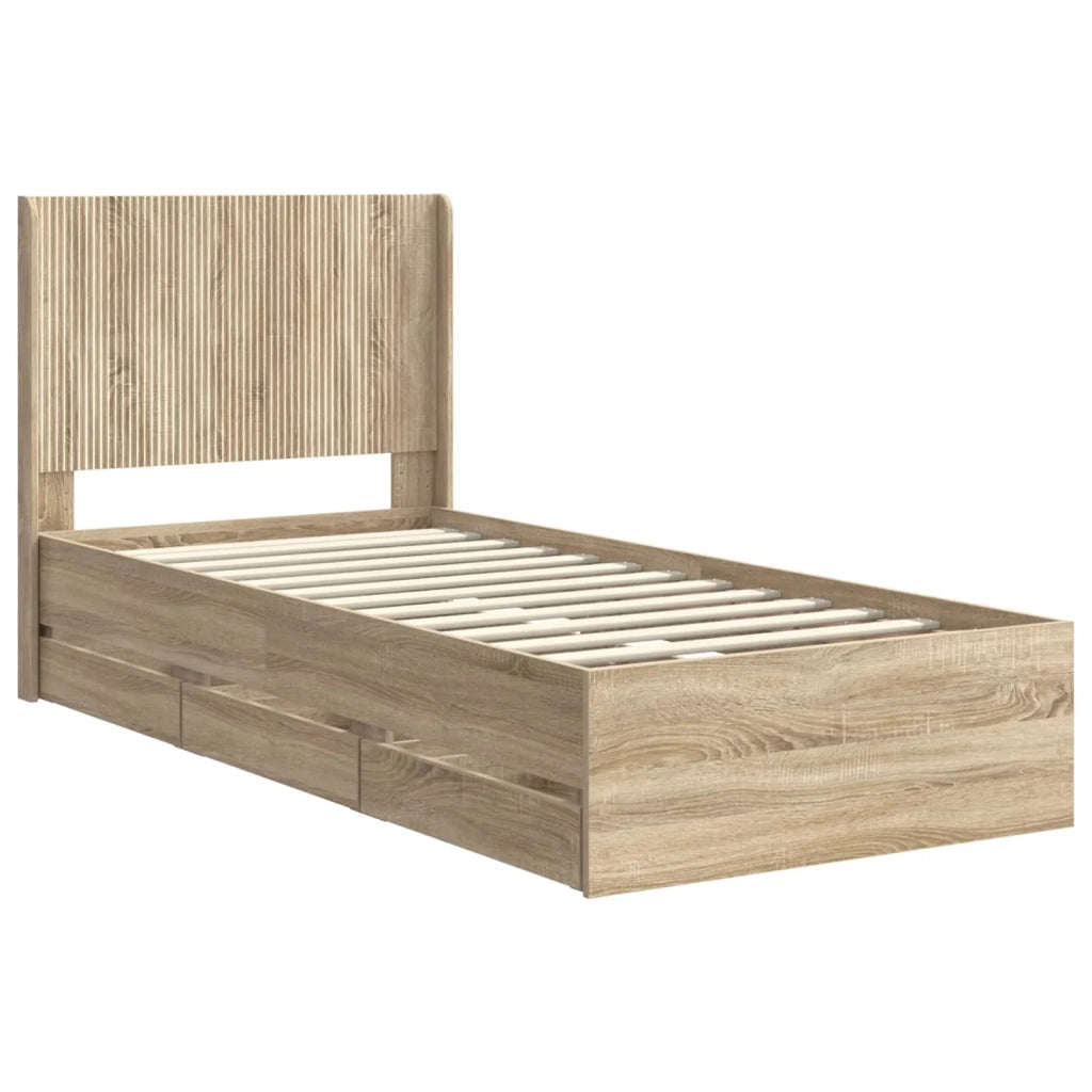 Struttura del letto con stoccaggio e testata Rovere Sonoma 3413991