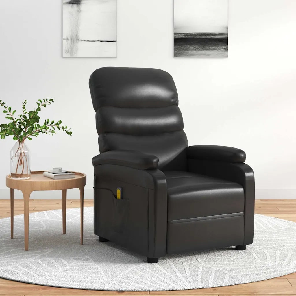Divano Sedia-Poltrona Massaggiante Nera in Similpelle 813090