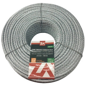 FUNE ACCIAIO COMMERCIALE 72F D  4 MM CF 25 M