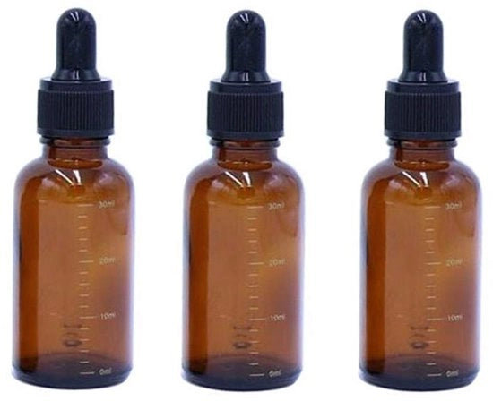 Set di flaconi per olii essenziali 3 pezzi - 5ml/10ml/15ml/20ml/30ml - vetro ambrato - con pipetta - sicuri e comodi - flaconi