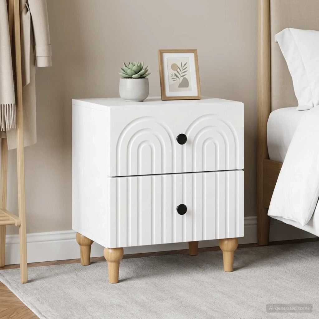 Armadio da Notte 2 pz Bianco 43 x 34,5 x 48 cm 894066